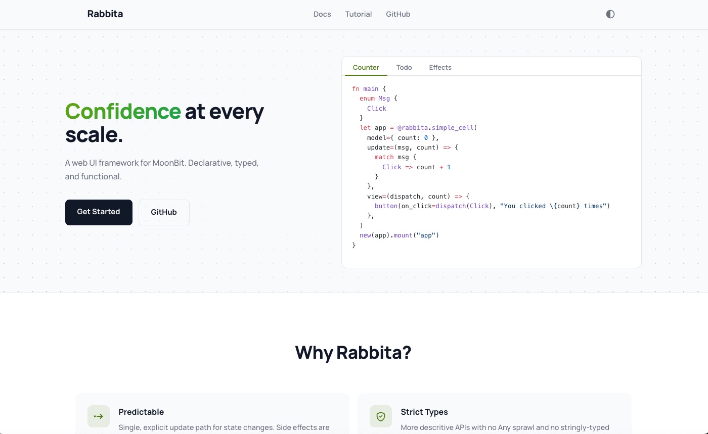 rabbita — Web UI Framework for MoonBit